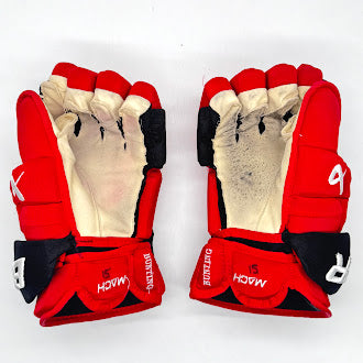 Bauer Supreme Mach - Gant NHL Pro Stock d'occasion - Michael Bunting (rouge/noir)